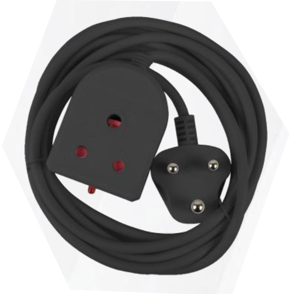 Adaptor Ext 03M Cord 10Amp Black Bi