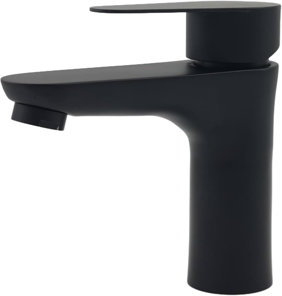 Heavy-Duty Matte Black Basin Mixer Stainless Steel Tap